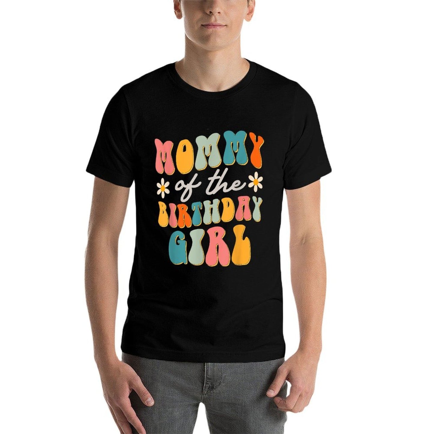 Mommy Of The Birthday Girl Groovy Themed Mother Mama Mom  Stretchy T-Shirt