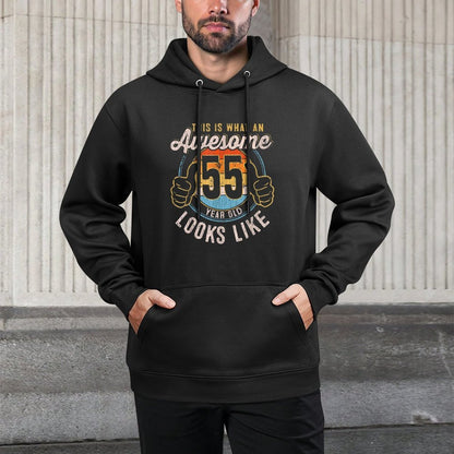 This Is What An Awesome 55 Year Old Looks Like 55 Birthday Colorfast Hoodie
