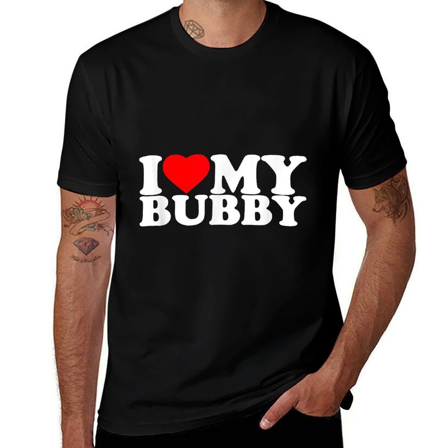 I Love My Bubby I Heart Family Grandpa  Odor-resistant T-Shirt