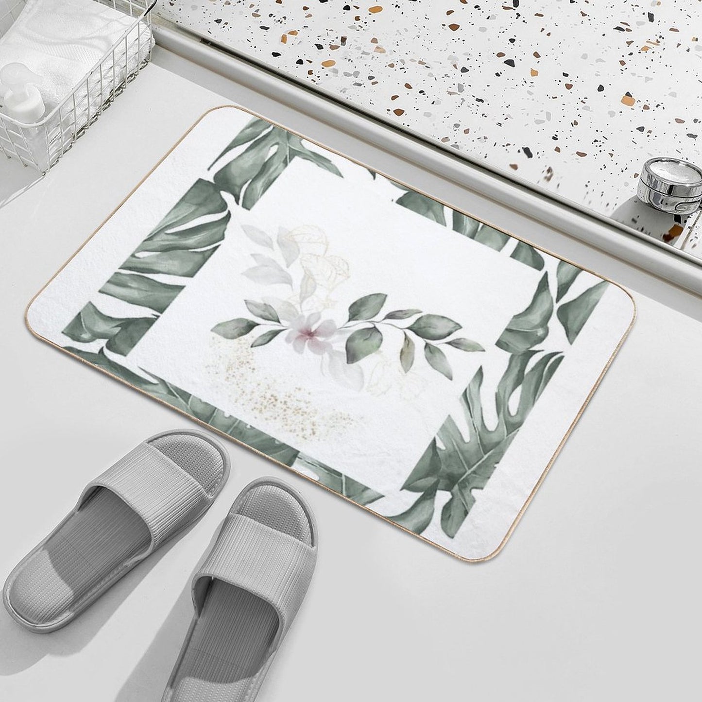 Flowers in The Jungle  High-Traffic Bath Mat