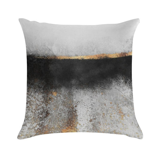Soot And Gold Soft Skin-Friendly Throw Pillow