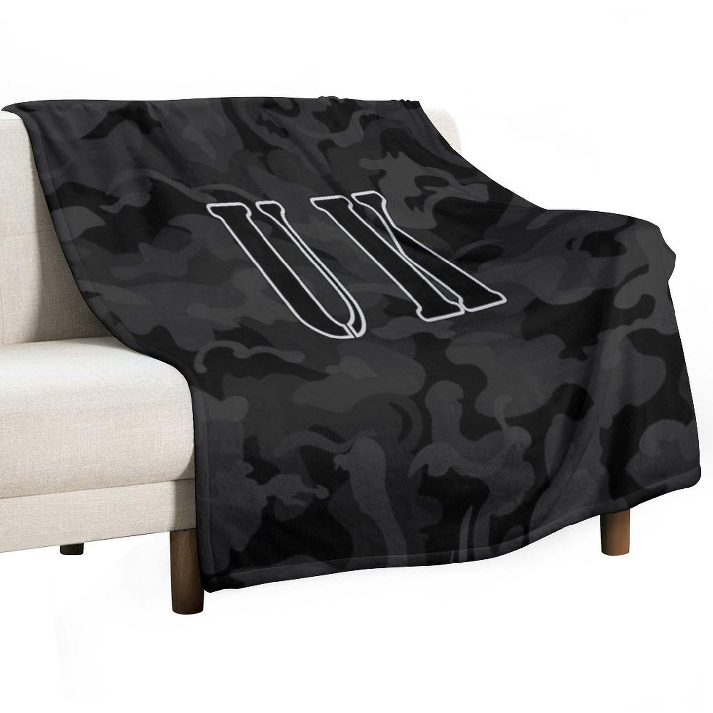 Camo Style - UK Black Camouflage Sustainable Throw Blanket