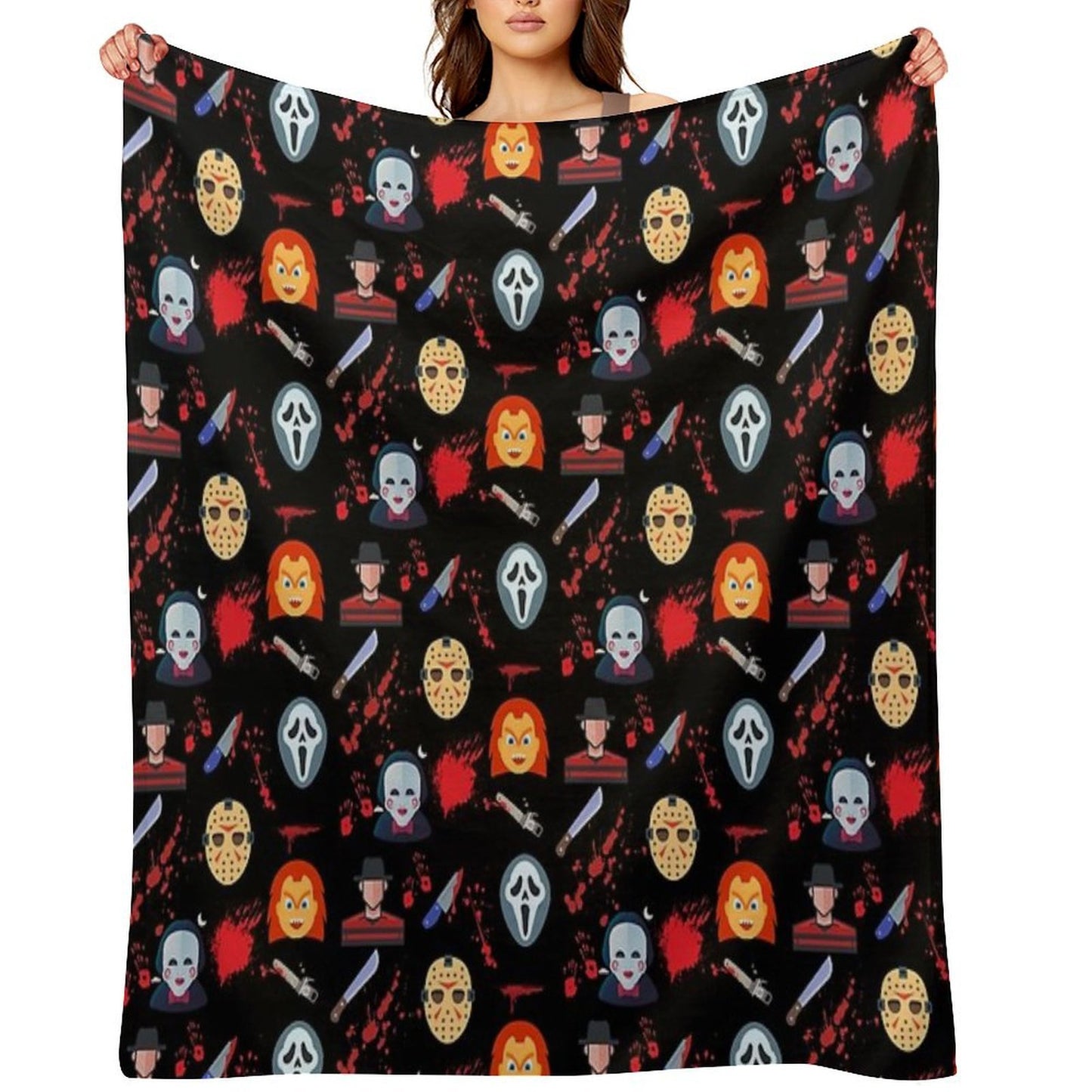 Legends Of Horror - Slasher Edition Wrinkle-free Throw Blanket