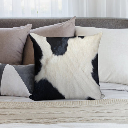 Faux Cowhide Black And White Soft High-Density Material Throw Pillow