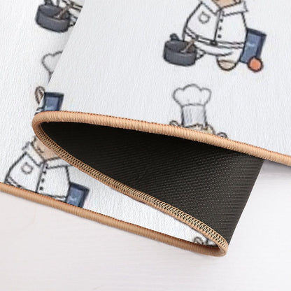 Chef Llama- Cute Cooking Animal Illustration for Foodies & Animal Lovers  Pet-Safe Bath Mat