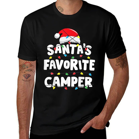 Camper Camping Christmas Santas Favorite Funny Xmas  Trendy Pattern T-Shirt