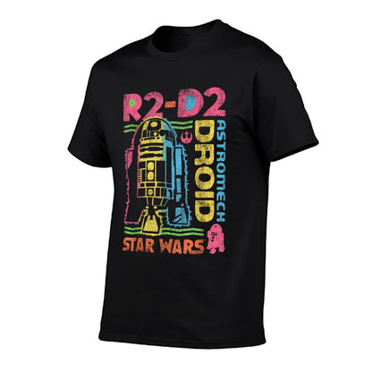 Star Wars Distressed Neon R2-D2 Comfortable T-Shirt