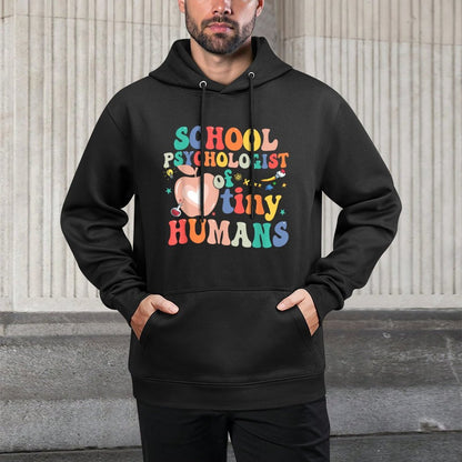 Boho School Psychologist Of Tiny Humans First Day Of School Durable Construction Hoodie