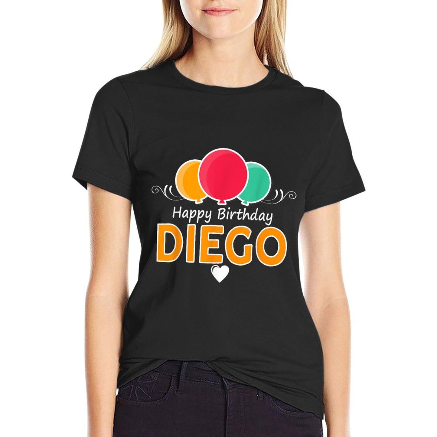 Happy Birthday Saying Diego  Fade-proof Color T-Shirt