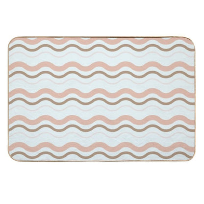 Curved Lines  Easy To Clean Bath Mat