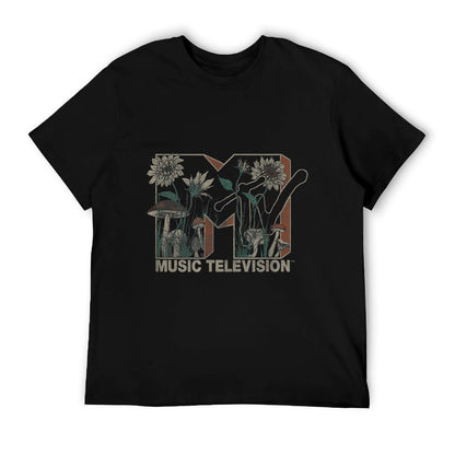MTV Music Television Wild Flower Mushrooms MTV Logo Comfortable T-Shirt