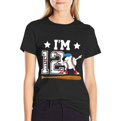 12th Baseball Birthday Twelve Year Old Baseball Player  Easy-care T-Shirt