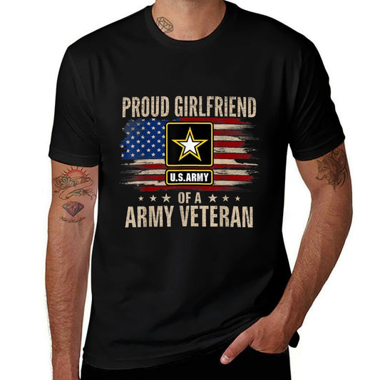Vintage Proud Girlfriend Of A Army Veteran American  Breathable T-Shirt