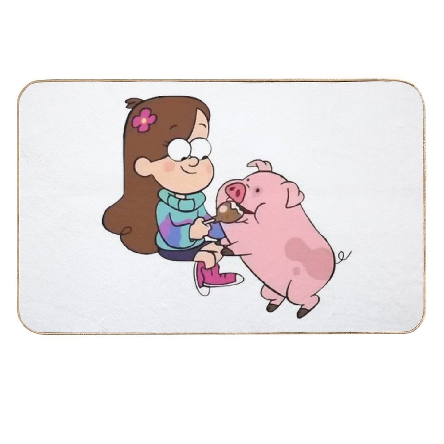 Mabel & Waddles, Gravity Falls  Repositionable Bath Mat