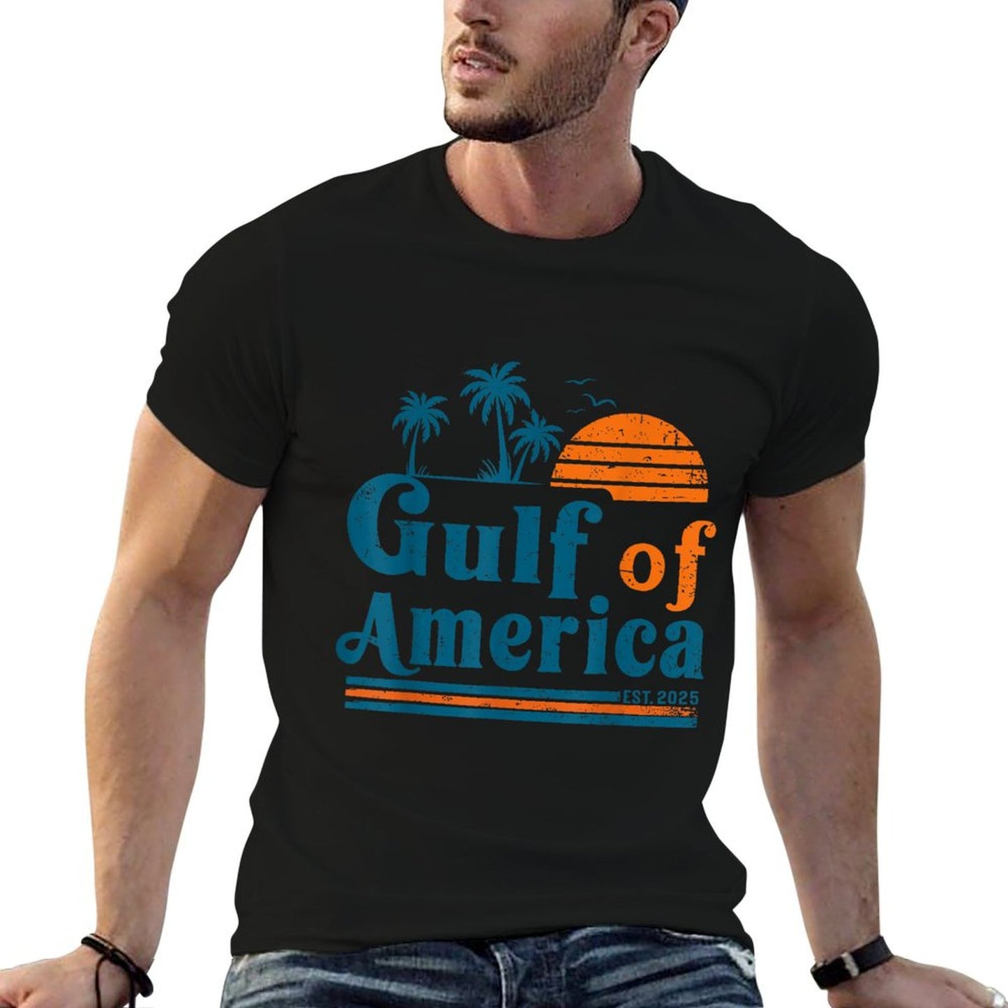 Retro Vintage Gulf Of US America 2025 American Gifts Affordable Price T-Shirt