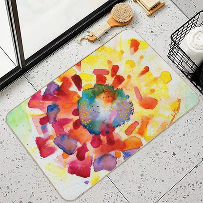 Flower-Colorburst  Non-Slip Bath Mat