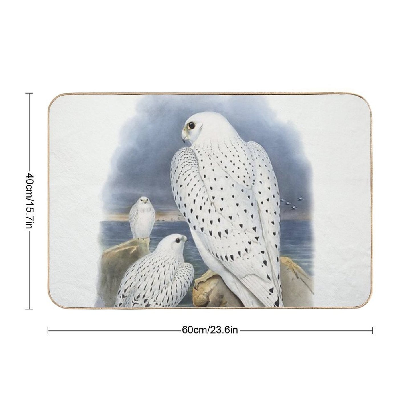 White Falcons  Pet-Safe Bath Mat