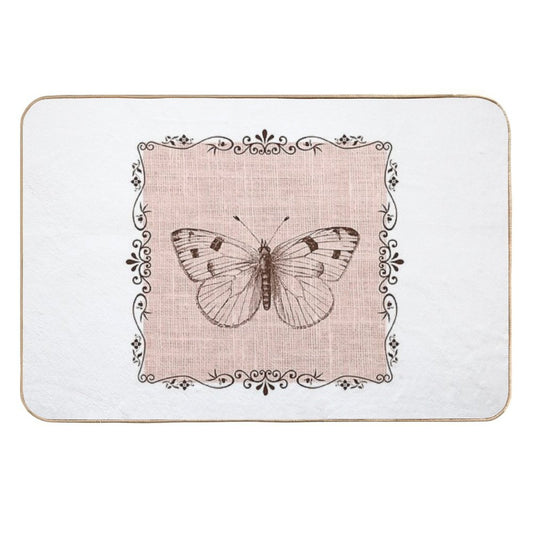 Natural Linen Art  Easy To Clean Bath Mat