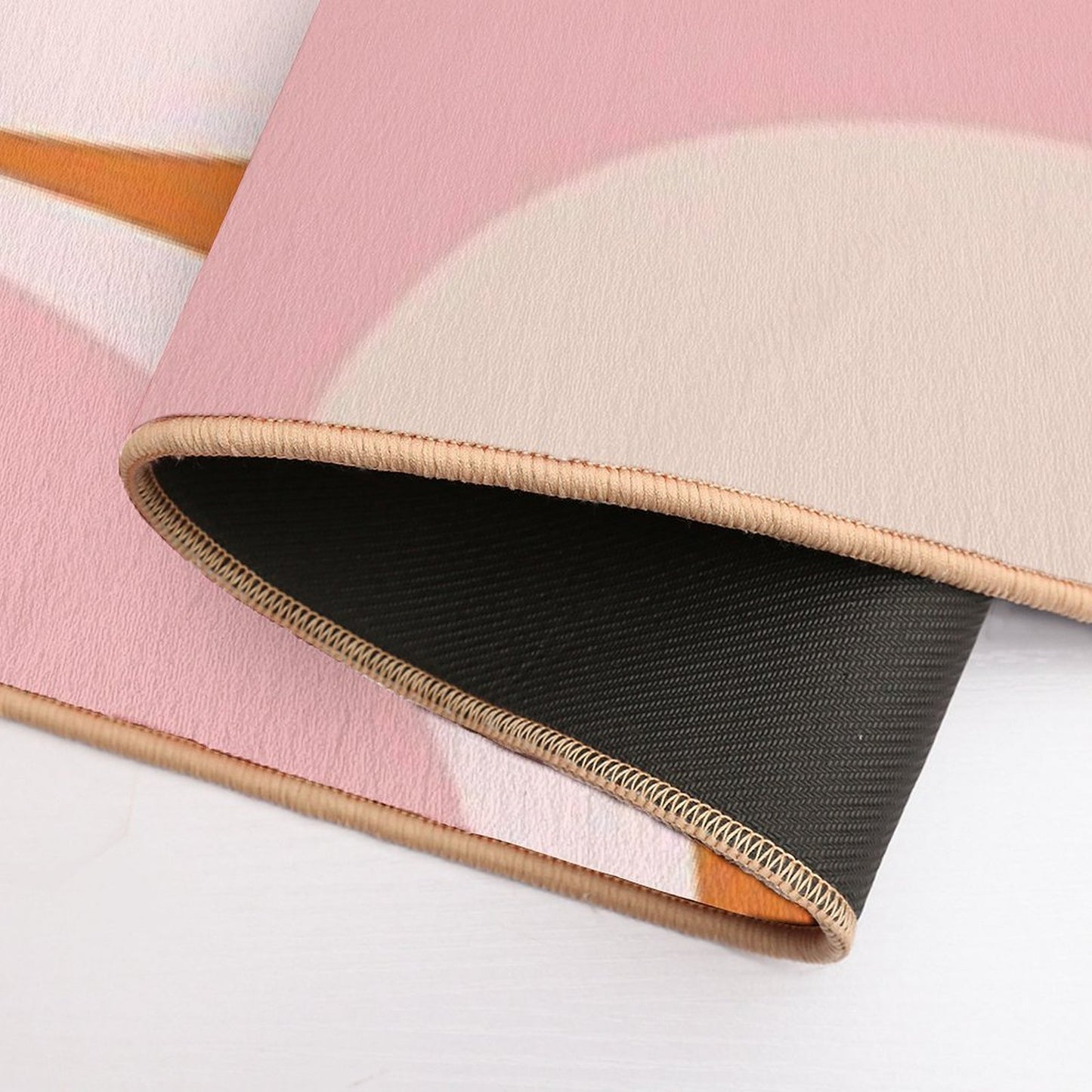 Retro Groove Pink And Orange Minimalist Abstract  Fade-Resistant Bath Mat