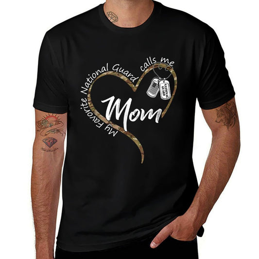 My Favorite National Guard Calls Me Mom US National Guard  High-quality Stitching T-Shirt