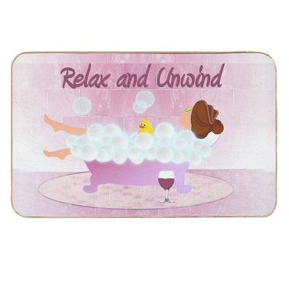 Lady In Tub In Pink  Multi-Purpose Bath Mat
