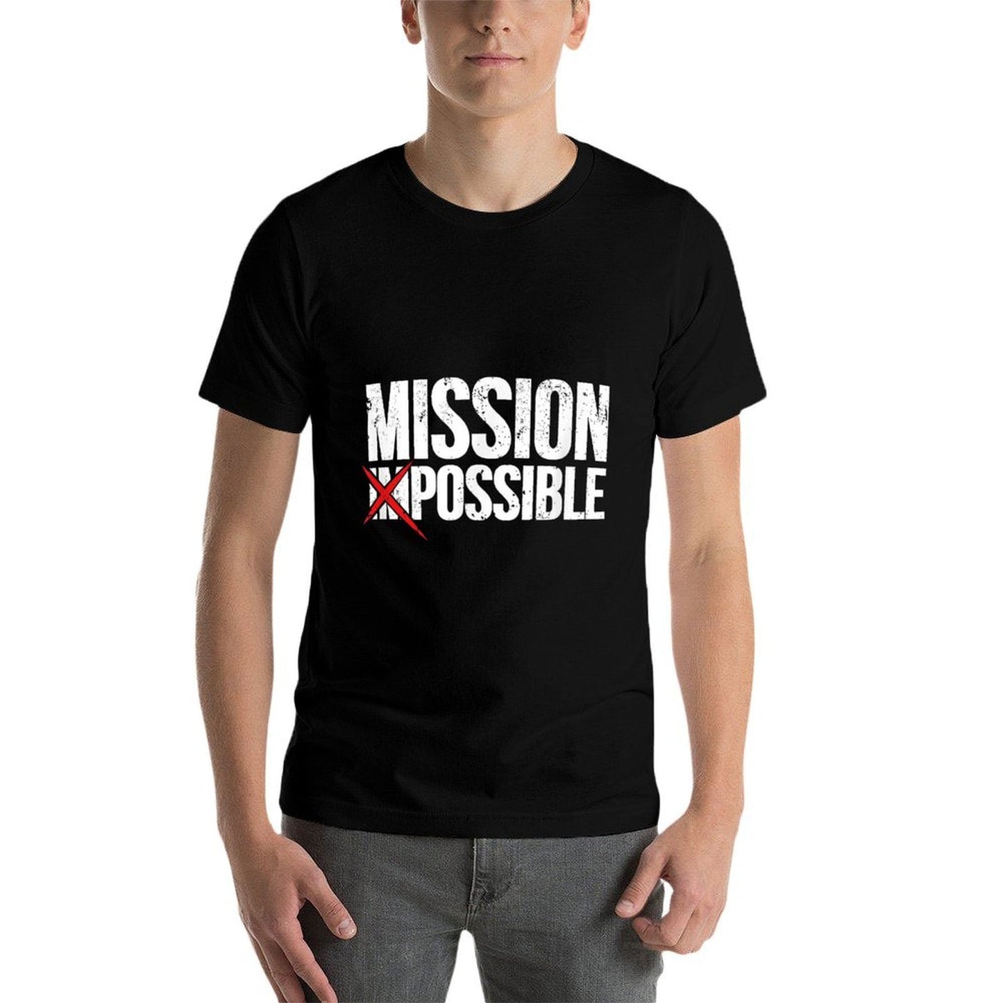 Mission Possible Saying Quote. Inspirational Religious  Summer-ready Fabric T-Shirt