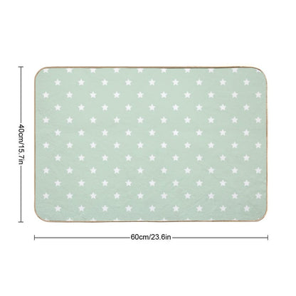 Grandparents Christmas Vintage Pattern - Retro Green Star  Versatile Bath Mat
