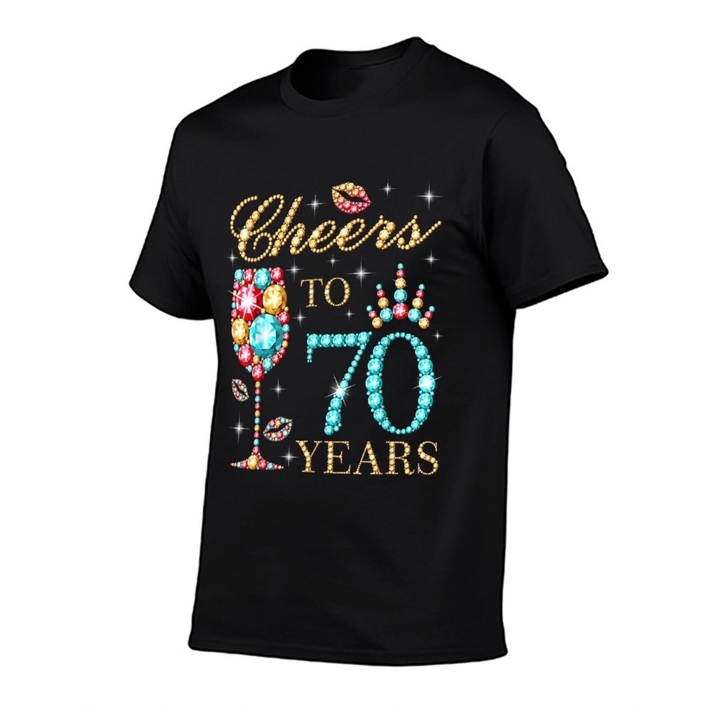 Cheers To 70 Years, 70 Years Old Women, 70 Birthday Cute  Slim-fit Cut T-Shirt