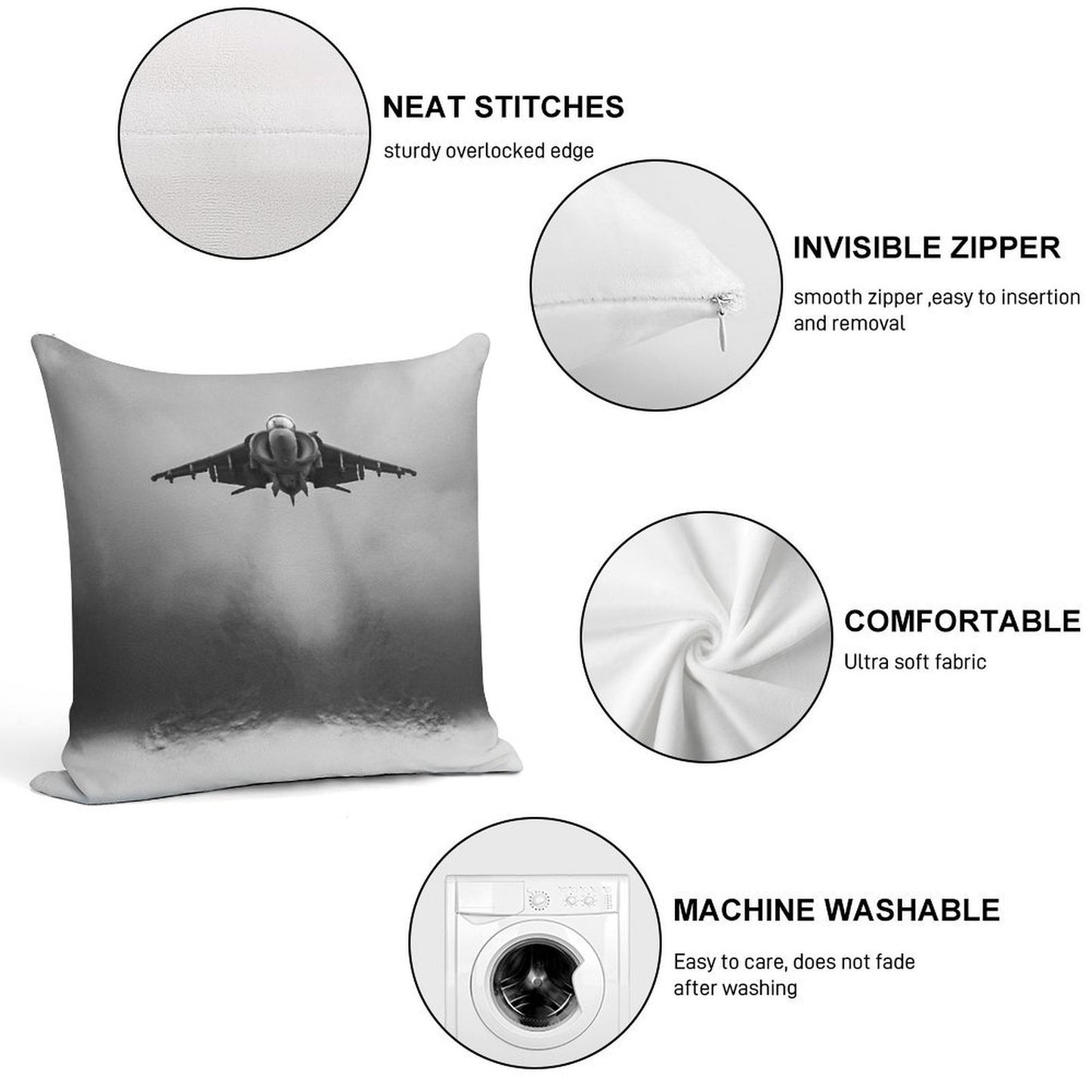 Harrier GR7 Soft Skin-Friendly Throw Pillow