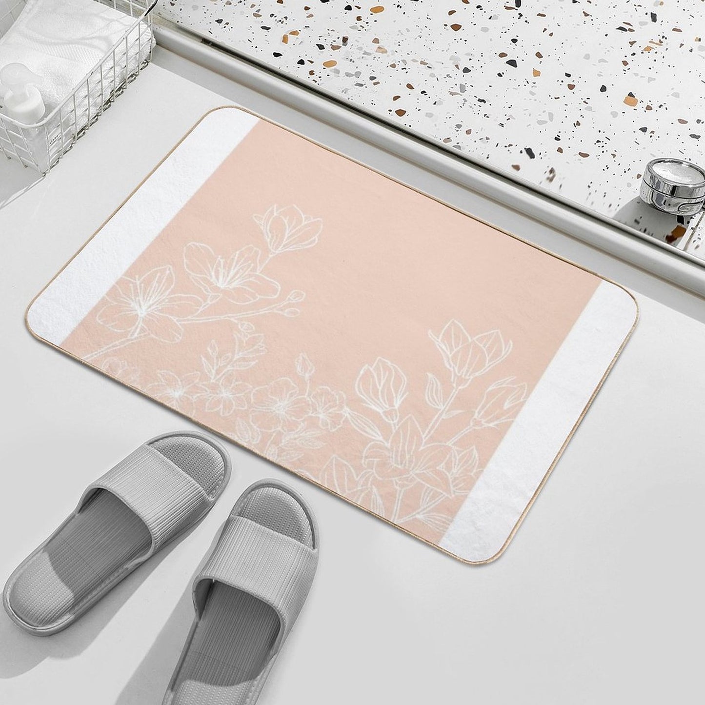 Flower Image  Rapid-Drying Bath Mat