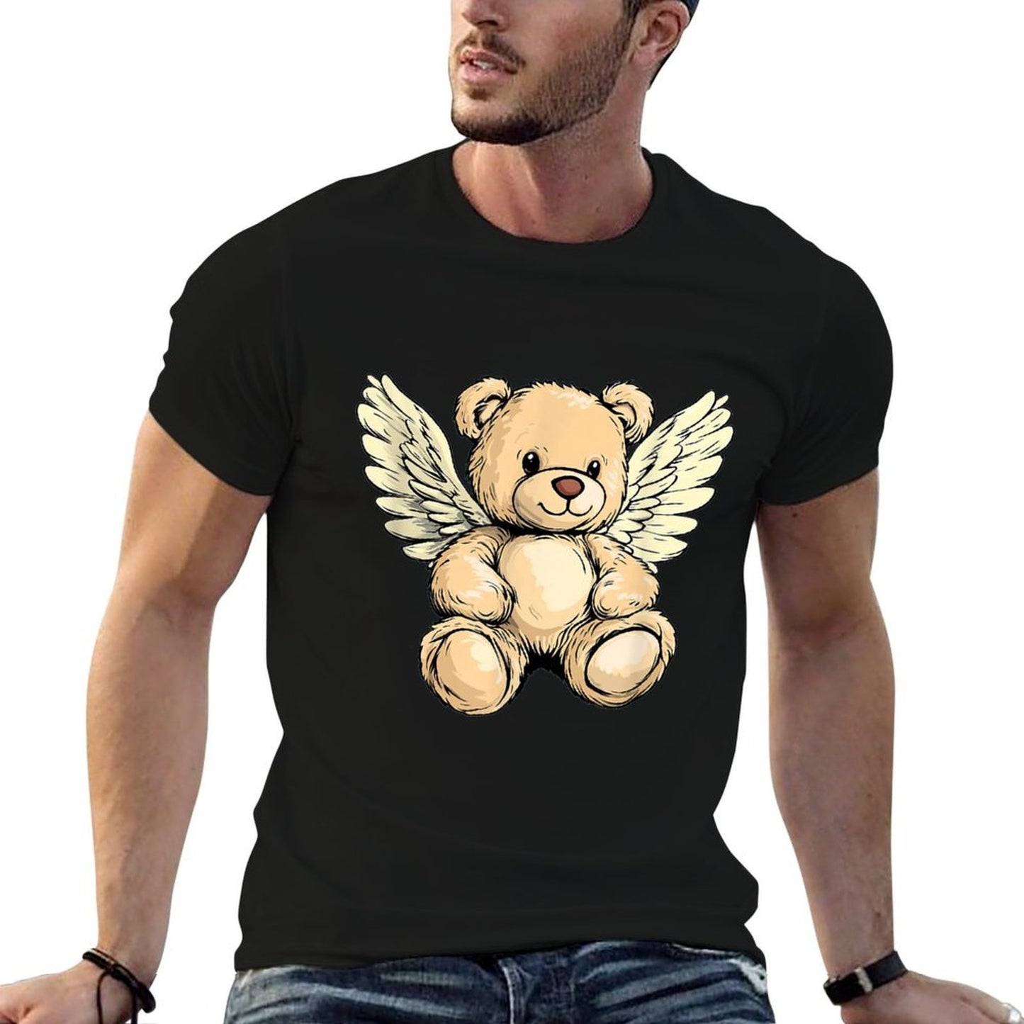 Pretty Teddy with Angel Wings for Cool Boys And Girls  Odor-resistant T-Shirt