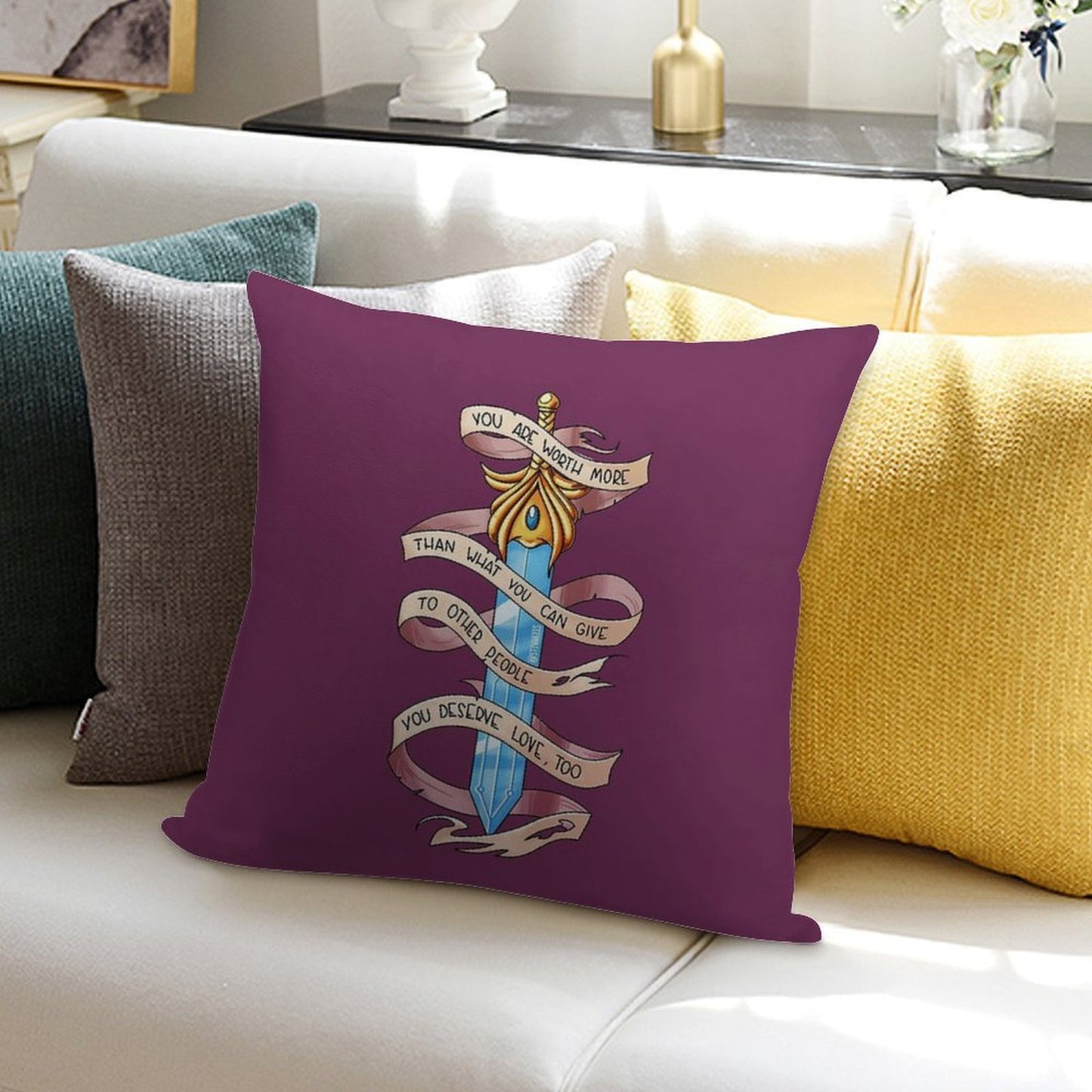 You Deserve Love Too Soft Hidden Zipper Throw Pillow