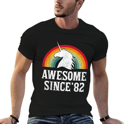 40 Years Old Gifts Unicorn Awesome Since 1982 40th Birthday  Graphic-printed T-Shirt