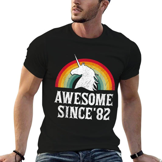 40 Years Old Gifts Unicorn Awesome Since 1982 40th Birthday  Graphic-printed T-Shirt