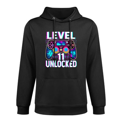 Level 11 Unlocked Funny Video Gamer Geek 11th Birthday Unisex Design Hoodie