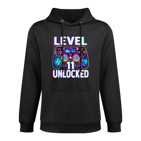 Level 11 Unlocked Funny Video Gamer Geek 11th Birthday Unisex Design Hoodie