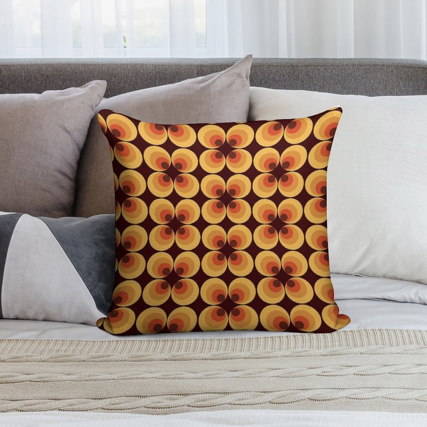 Retro Orange Soft Style Accent Throw Pillow