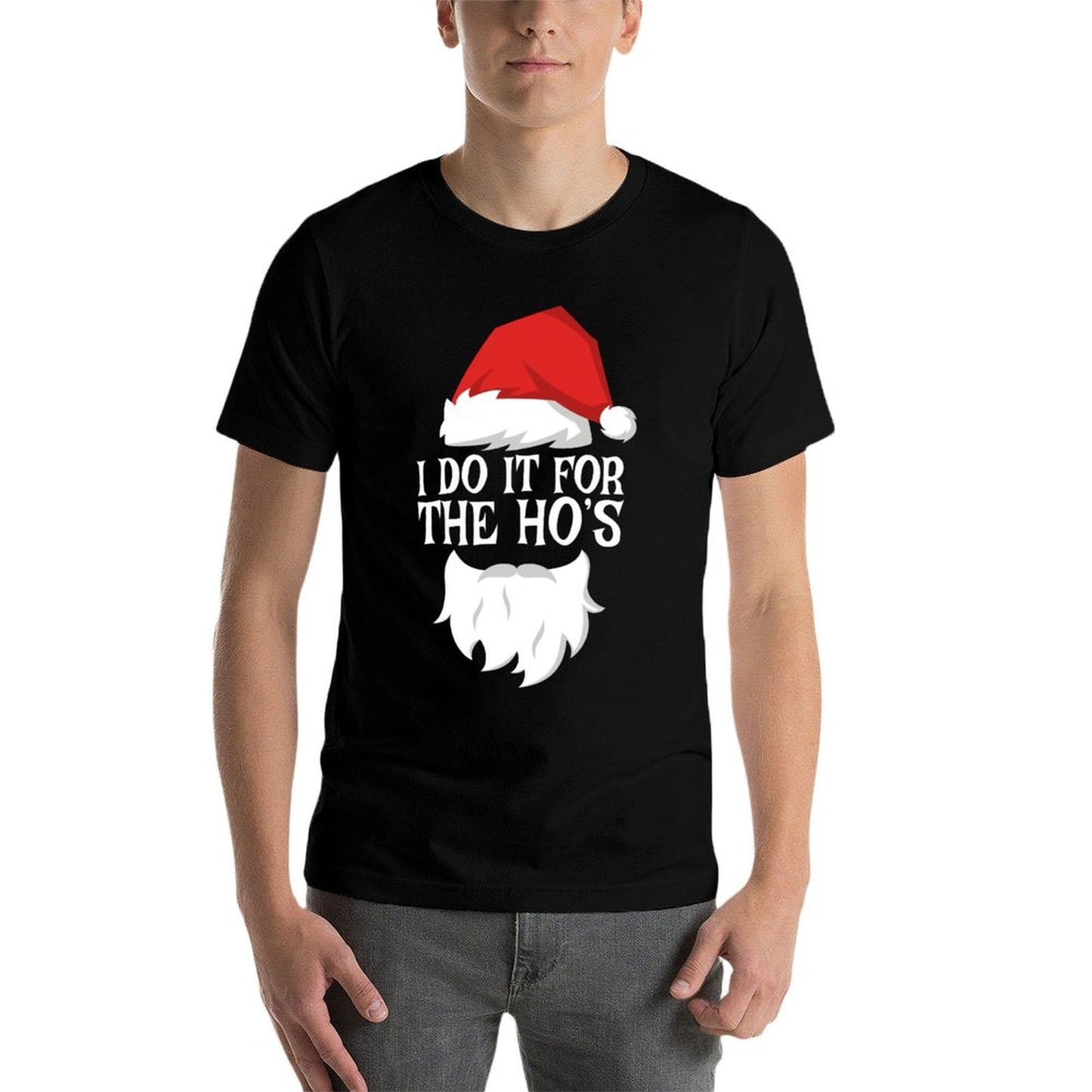 I Do It For The Hos Santa Christmas  Summer-ready Fabric T-Shirt