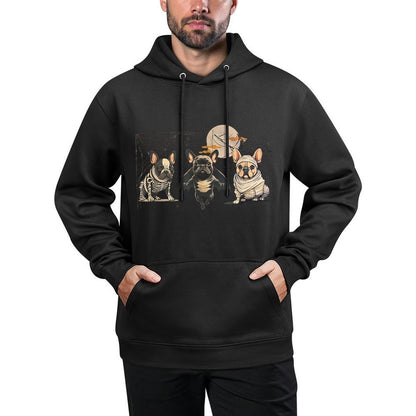 Frenchie Halloween Bleached French Bulldog Spooky Colorfast Hoodie