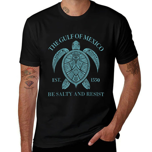 Gulf Of Mexico Turtle Be Salty And Resist  Heathered Texture T-Shirt