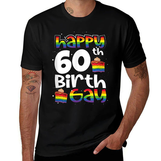 Gay Lesbian Pride Rainbow LGBTQ 60TH Birthday Birthgay  Versatile T-Shirt