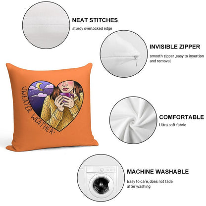 Sweater Weather Soft Easy Maintenance Throw Pillow