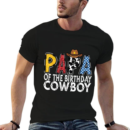Papa 1st Birthday Cowboy Western Papa Birthday Boy  Relaxed-fit T-Shirt