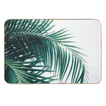 Palm Leaves Green Vibes #6 #tropical #decor #art  Eco-Friendly Bath Mat