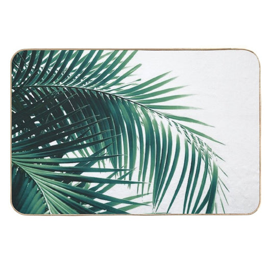 Palm Leaves Green Vibes #6 #tropical #decor #art  Eco-Friendly Bath Mat