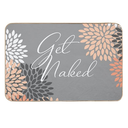 Get Naked - Floral Peach, Gray, White  Multi-Purpose Bath Mat