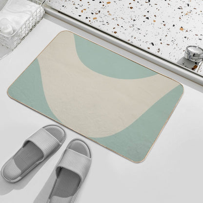 Mara Smooth Minimalist Abstract Pattern in Vintage Celadon Blue  High-Traffic Bath Mat