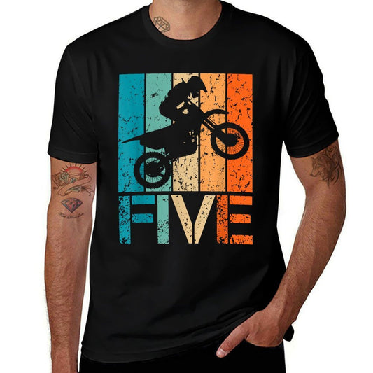 Dirt Bike 5th Motocross Birthday 5 Year Old 5yr Boys Girls  Slim-fit Cut T-Shirt