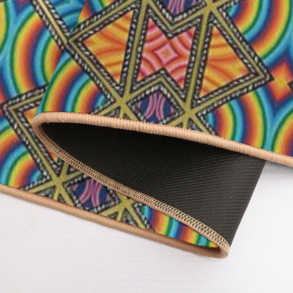 Technicolor Kaleidoscope  Easy To Clean Bath Mat