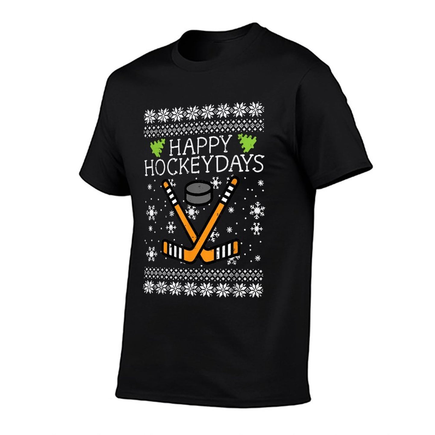 Happy Hockeydays Ugly Christmas Xmas Hockey Men Boys Kids  Odor-resistant T-Shirt